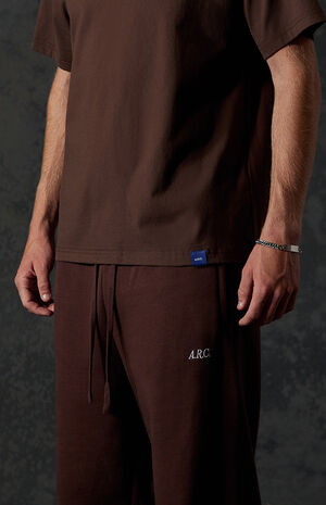 Brown Standard Fleece Wide Leg Sweatpants image number 4
