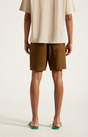 Brown&nbsp;Linen&nbsp;Shorts image number 5