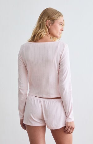 Pointelle Pajama Cardigan image number 4