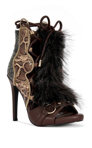 Women's Heather Animal Print Stiletto Sandals image number 2