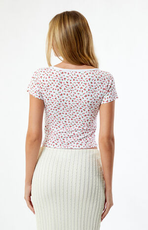 Floral Ruched Baby T-Shirt image number 3