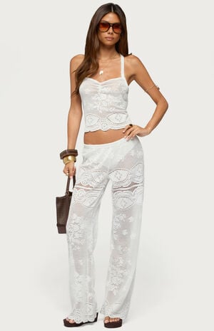 Milaya Sheer Crochet Straight Leg Pants image number 5
