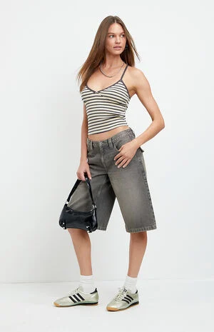 Peyton Extreme Jorts Button Pocket Gray image number 1