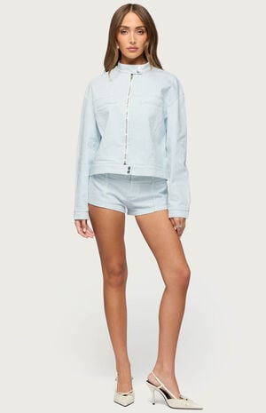 Myah Pinstripe Micro Shorts image number 4