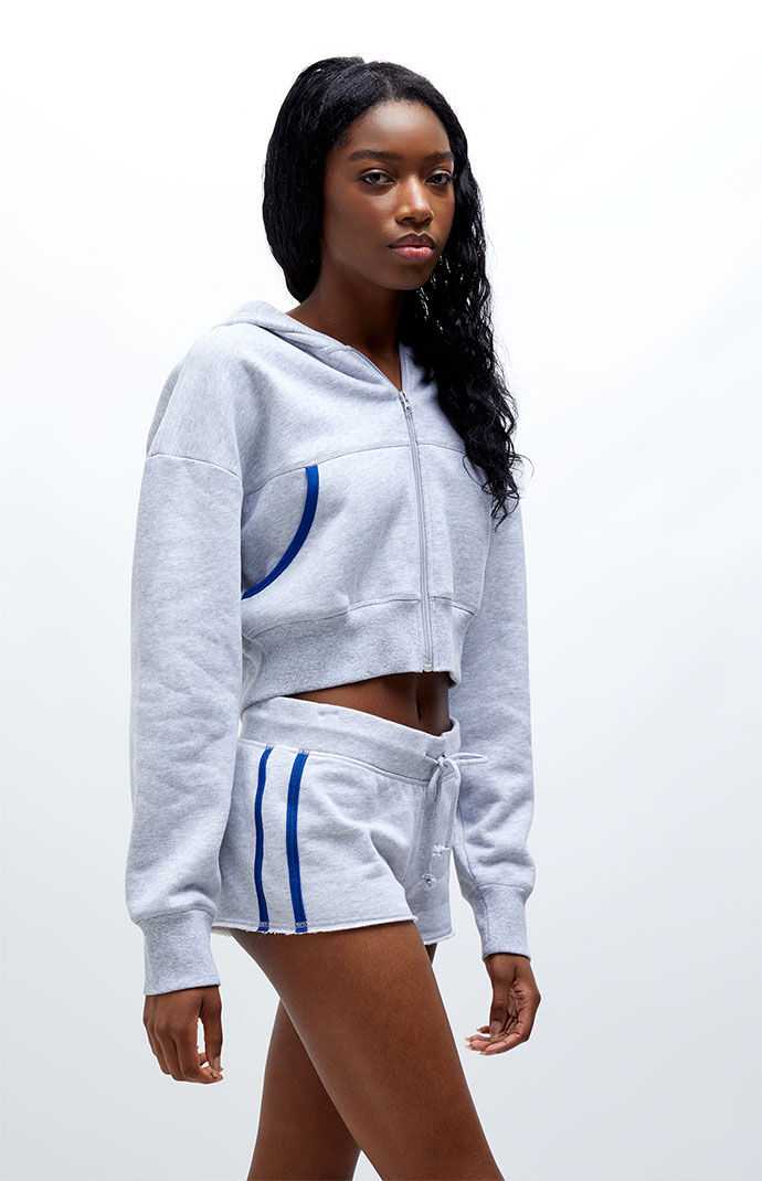 Cropped hoodie top and shorts