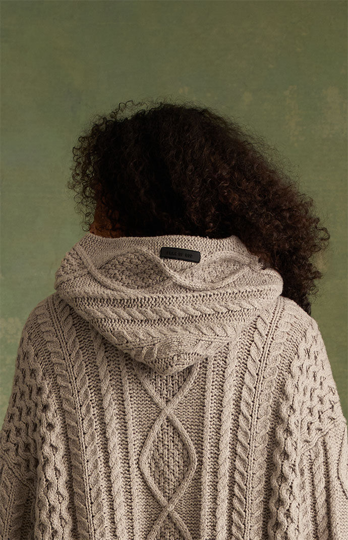 Fear of God ESSENTIALS Core Heather Cable Knit Hoodie | Pacsun