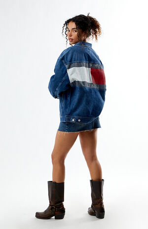 Daisy Oversized Colorblocked Denim Jacket image number 2