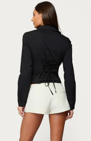 Amelie Lace Up Button Up Shirt image number 3