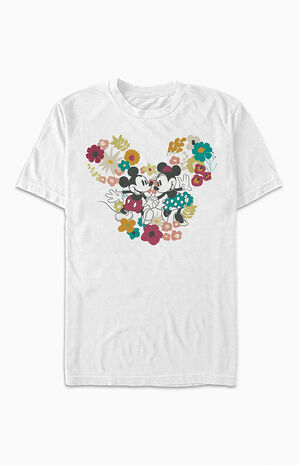 Floral Mickey & Minnie Mouse T-Shirt image number 1