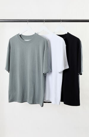 3 Pack Solid Color Oversized T-Shirts image number 1