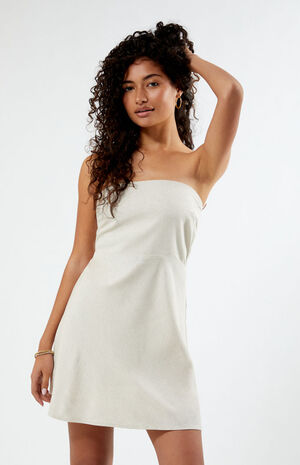 Strapless Linen Mini Dress image number 3