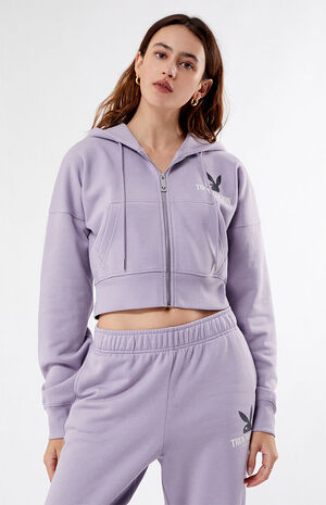 x Playboy Full Zip Cropped Hoodie image number 1