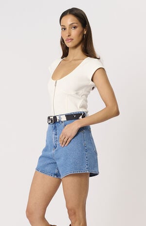 Debbie Venice High Waisted Jean Shorts image number 2