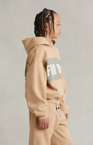 Kids Paneled Cropped Relaxed Hoodie image number 3