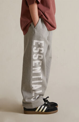 Kids Dark Heather Oatmeal Fleece Relaxed Sweatpants image number 4