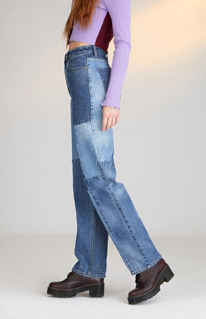 Eco Patchwork Boyfriend Jeans image number 3