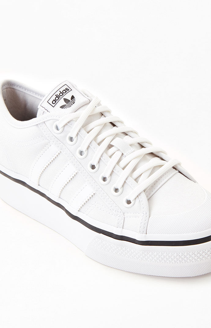 White adidas platform sneakers discount