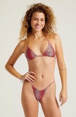 Pink Leopard Gardenia Curtain Cheeky Bikini Bottom image number 3