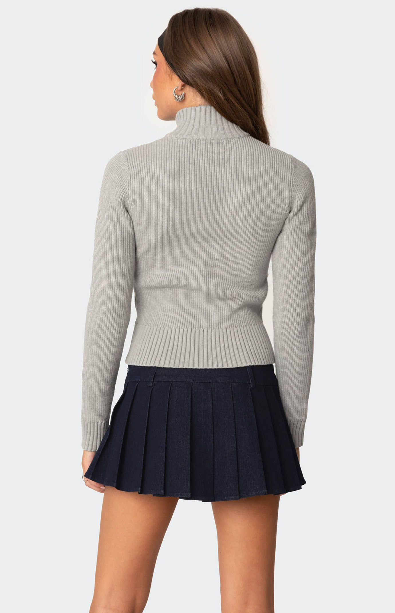 Edikted 89 High Neck Zip Up Sweater | PacSun