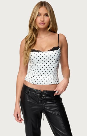 Polka Dot Layered Lacey Bra Corset image number 1