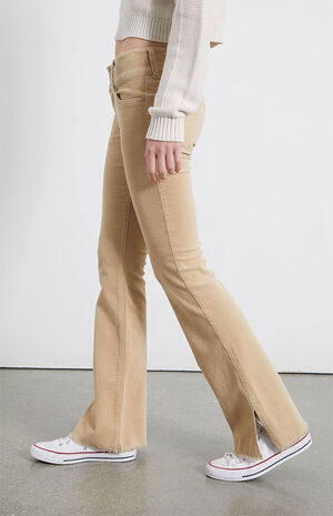 Brown Corduroy&nbsp;Low Rise Bootcut Jeans image number 3