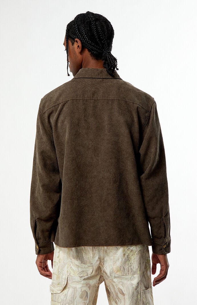 Pacsun Enzo Brown Corduroy Long Sleeve Shirt
