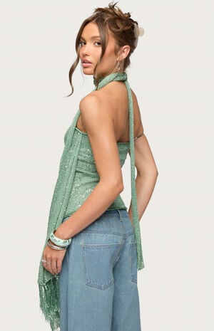 Two Piece Knit Scarf Top image number 3