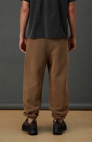 Brown Fleece Jogger Sweatpants image number 4
