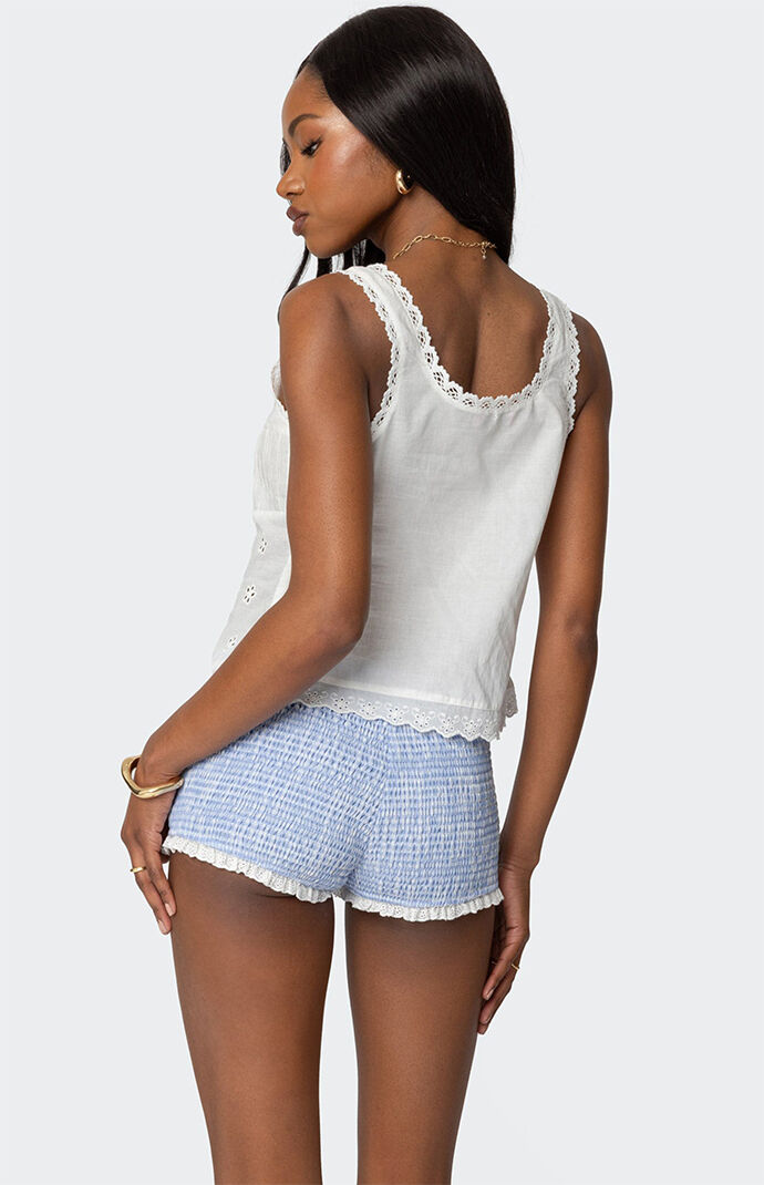 Edikted Fiore Eyelet Tie Front Top | PacSun