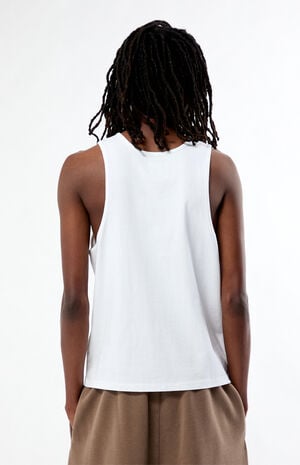 White Classic Ribbed Muscle Tank Top image number 4