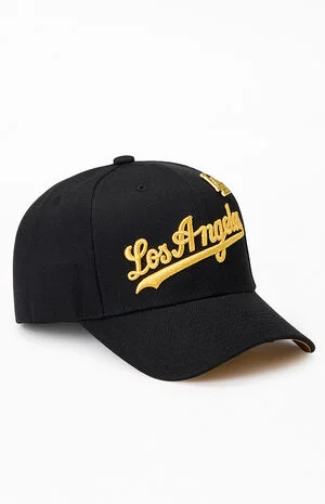 MLB LA Dodgers Gold Pin Pro Snapback Hat image number 1