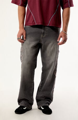 Dylan Baggy Jeans Cyber Applique Gray image number 2