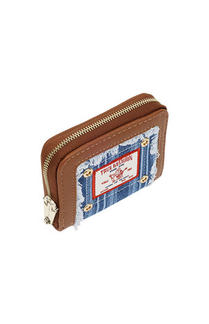 Frayed Thin Striped Small Zip Wallet image number 5