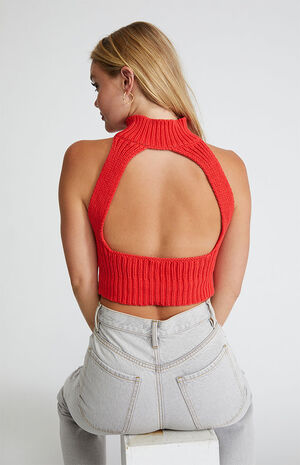 Halter Cable Knit Tank Top image number 3