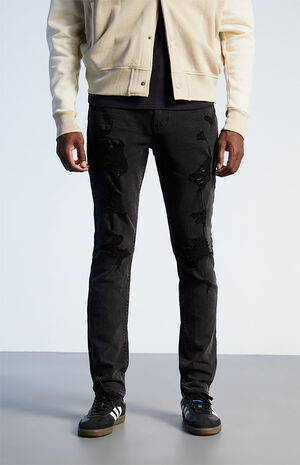 Black Zane Skinny Comfort Stretch Jeans image number 2
