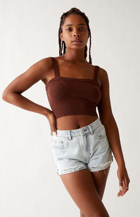 Cable Knit Sweater Tank Top