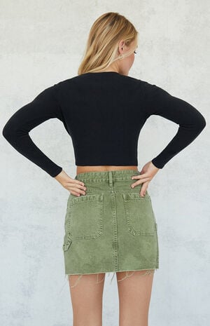 Green Cargo Mini Skirt image number 4