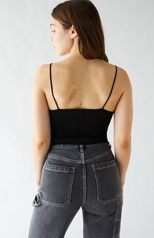 Lace Trim Sweater Tank Top image number 3