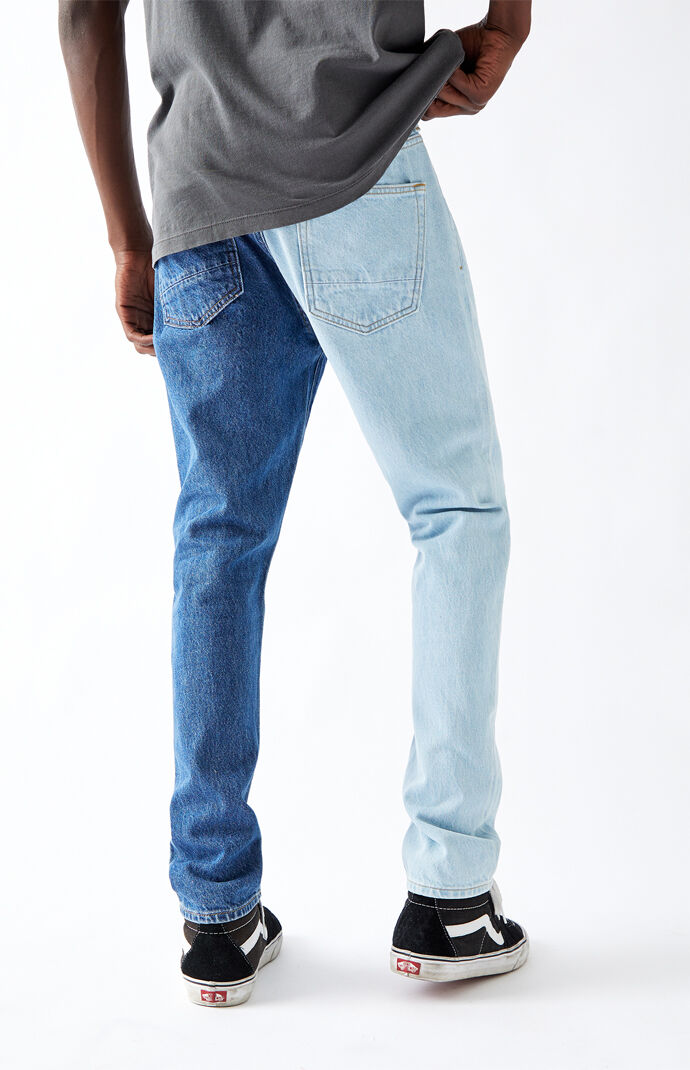 Dual Panel Slim Taper Jeans