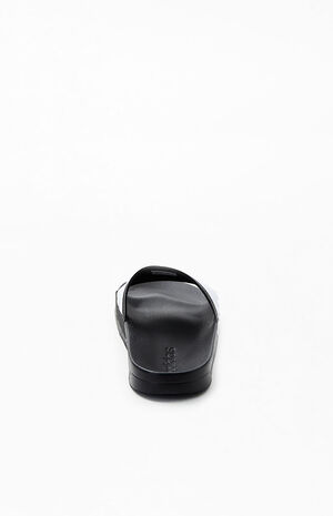 Black Adilette Shower Slide Sandals image number 3
