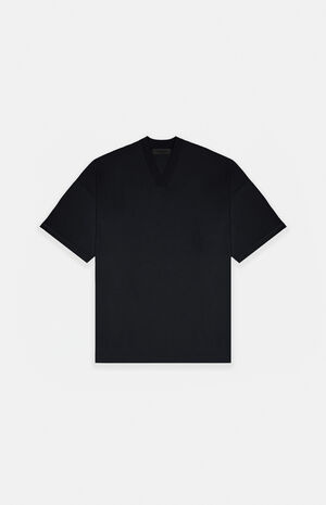 Essentials Jet Black V-Neck T-Shirt image number 1