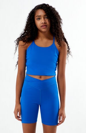 PAC WHISPER Active Blue Crossover Biker Shorts image number 1