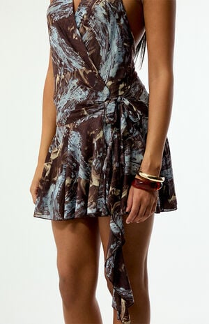 Nikki Printed Wrap Mini Dress image number 5