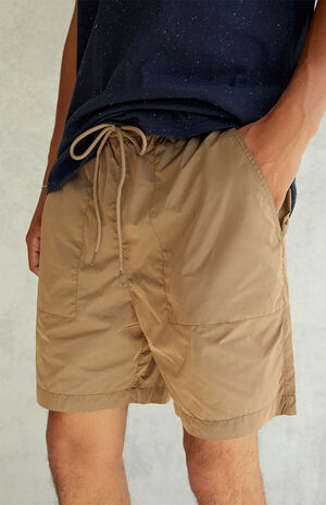 Tan Chad Nylon Volley Shorts Tan Chad Nylon Volley Shorts image number null