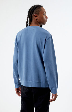 Blue Los Angeles Embroidered Crew Neck Sweatshirt image number 4