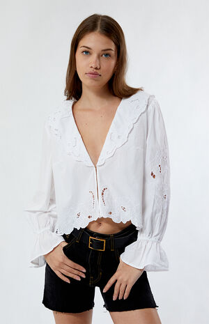 Maisie Cutwork Long Sleeve Top image number 1