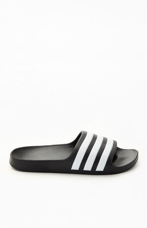 Kids Black Adilette Aqua Slide Sandals image number 1