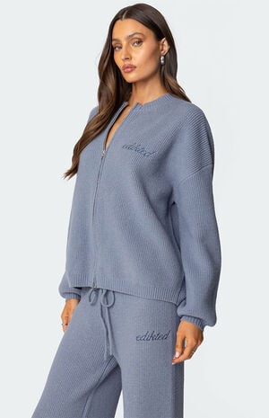 Kris Ribbed Knit Zip Up Sweater image number 4