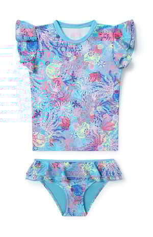 Kids Coral Rash Guard Set image number 1