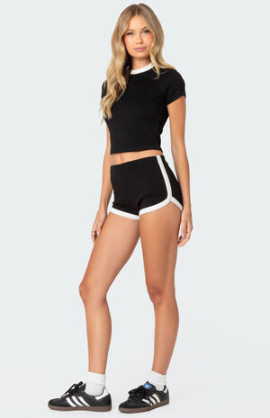 Elana Contrast Micro Shorts image number 3
